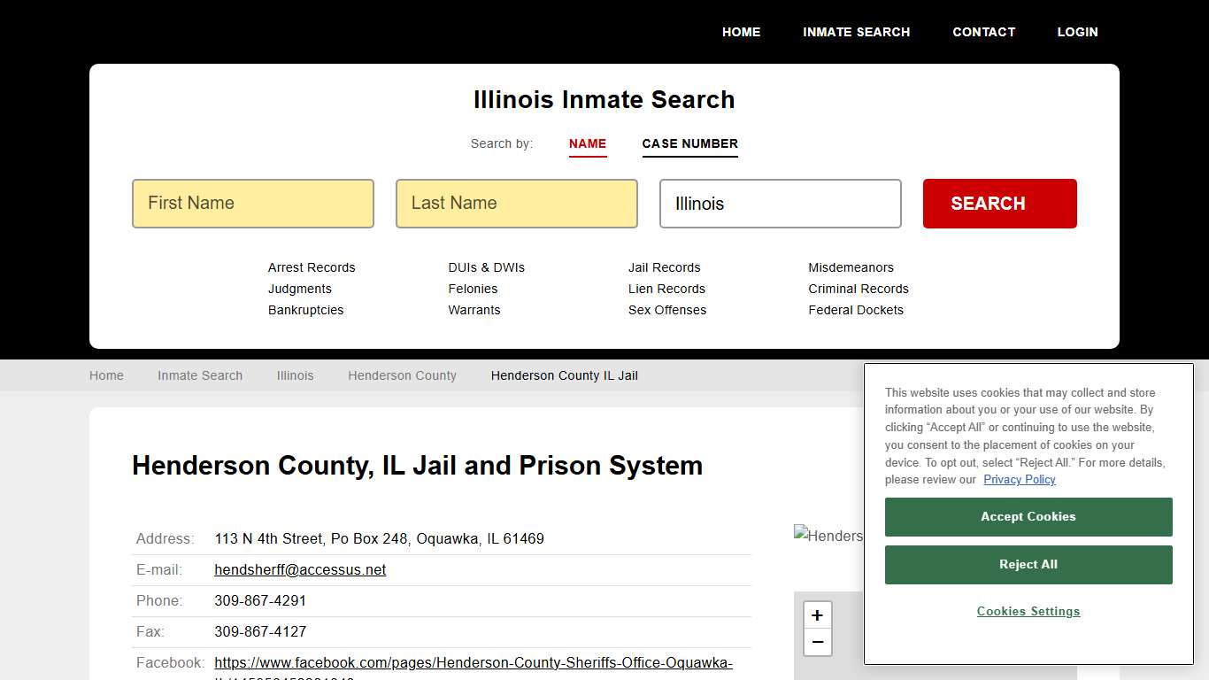 Henderson County IL Jail Inmate Records Search, Illinois - StateCourts